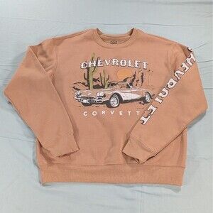 General Motors Womens Medium Crewneck Sweatshirt Corvette Chevrolet Sleeve